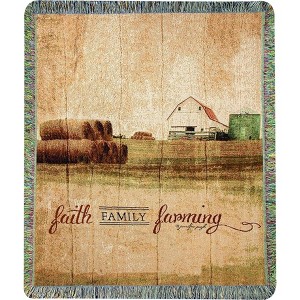 Manual Woodworks and Weavers Tapestry Blanket – Americana Style Throw with Inspirational Message - 1 of 3