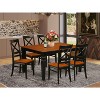 HomeStock 7-Piece Black and Cherry Finish Solid Wood Top Dining Table with 6 Chairs - 2 of 4