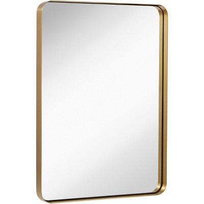 Hamilton Hills Contemporary Brushed Metal Wall Mirror : Target