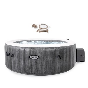 Intex 28441EP PureSpa Plus 6 Person Inflatable Hot Tub Jet Spa & Intex PureSpa Maintenance Accessory Kit with Curved Brush, Mesh Skimmer, and Scrubber - 1 of 4