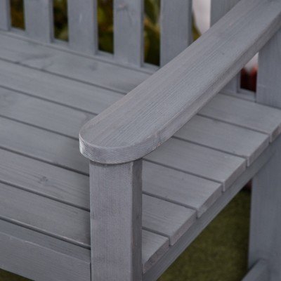 Outsunny 56" Gray Fir Wood Outdoor Garden Bench