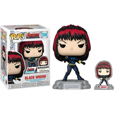 Funko Pop! & Pin: The Avengers: Earth's Mightiest Heroes - 60th Anniversary, Black Widow with Pin,  Exclusive #1260