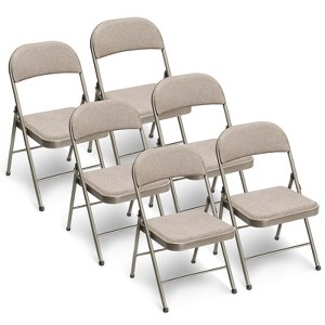 SKONYON 4 Pack Metal Padded Folding Chairs with Comfortable Cushion Adult Foidable Chair for Home and Office - 1 of 4