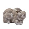 Stone Bunny Rabbit Figurines – Grey Polyresin Spring Decor, Set of 4 by Melrose - 3 of 4