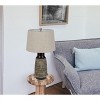 Cal Lighting BO-3086TB-2 150W 3 Way Scottsboro Ceramic Table Lamp and Hardback Taper Drum Soft Burlap Shade (Sold As Pairs) - 3 of 4