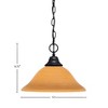 Toltec Lighting Any 1 - Light Pendant in  Matte Black with 12" Cayenne Linen Shade - 2 of 2