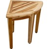 EcoDecors 16" SnazzyCorner ED971 Wide Teak Shower Bench/Stool: Rectangle, Non-Upholstered, 250lb Capacity - 3 of 4