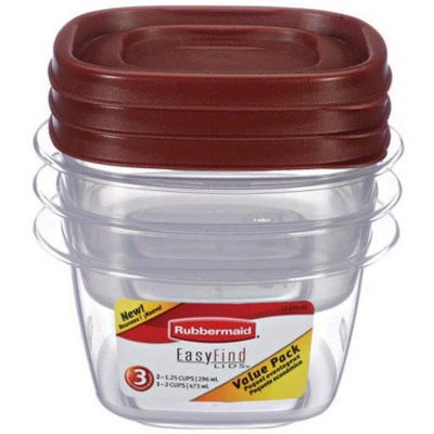 Rubbermaid 2049358 Food Storage Container, 6 Piece, Clear Base