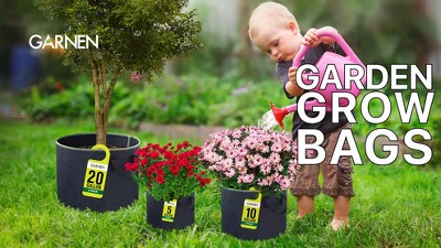 Garnen 20 Gallon Black Fabric Grow Bags for Indoor/Outdoor Planters - 5 Pack