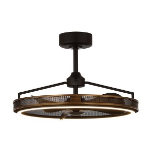 Parrot Uncle 27.1" Matte Black LED Indoor Ceiling Fan, Modern - 1 of 4