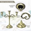 Unique Bargains Home Decor Wedding Birthday Party Dinning Table 3 Arm Metal Candelabra - 3 of 4
