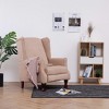 vidaXL Recliner in Cream Fabric - Comfortable Adjustable Reclining Armchair with Soft Sponge Padding and Strong Wooden Legs for Living Room - 2 of 4