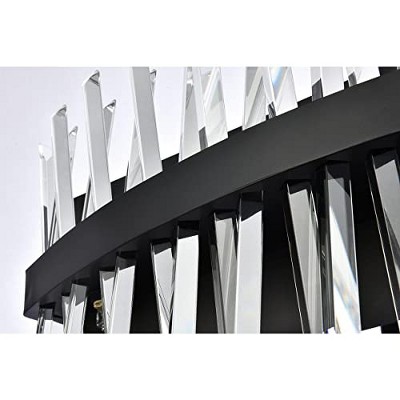Black Crystal 24-Inch Dimmable 8-Light Bath Sconce