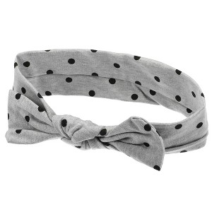 Unique Bargains Cotton Polka Dot Bow Headband Fashion Cute Hair Band for Child 7.7 Inch - 1 of 4