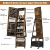 LED Mirror Jewelry Cabinet, 360° Swivel Frameless Full-Length Mirror 66 Inch Tall Standing Lockable Jewelry Armoire Organizer, Foldable Makeup Shelf - 4 of 4