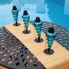 Sunnydaze Outdoor Tabletop Glass and Metal Swirl Patio Table and Lawn Torch Set - Blue - 4 of 4