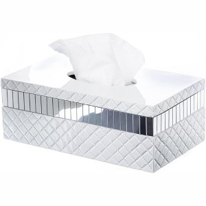 Creative Scents Quilted Mirror White Tissue Box (rectangle) - 1 of 4