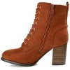 Journee Womens Baylor Lace Up Stacked Heel Booties - 2 of 4