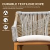 Christopher Knight Home Louise Outdoor Boho Textilene Rope and Aluminum 24.4" Bar Stools with Cushion (Set of 2) - 4 of 4