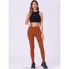 INSPIRE CHIC Women's Printed Stripe High Waist Elastic Waistband Yoga Stirrup Pants - 3 of 4