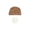 Hudson Baby Boys Thermal Preemie Layette Set 4pc Short Sleeve Outfit, Bear, Preemie - 3 of 4