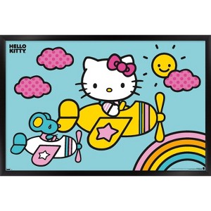 Trends International Hello Kitty: 19 Pink - Airplane Framed Wall Poster Prints - 1 of 4