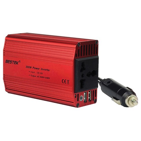 Bestek 300-watt 12-volt Dc Plug-in Cigarette Lighter Power Inverter With 2  Ac Outlets And 2 Usb Ports With 4.2 Amps Shared : Target