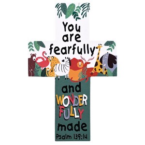Dicksons BKMC-120 You are Fearfully and Wonderfully Made Noah's Ark Themed Green and White 2.5 x 4 Paper Encouraging Durable Laminated Bookcard - 1 of 2