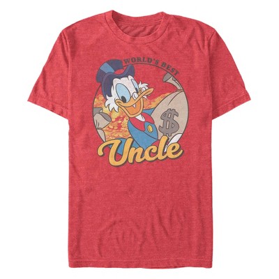 Men's DuckTales World's Best Uncle  T-Shirt - Red Heather - 3X Large