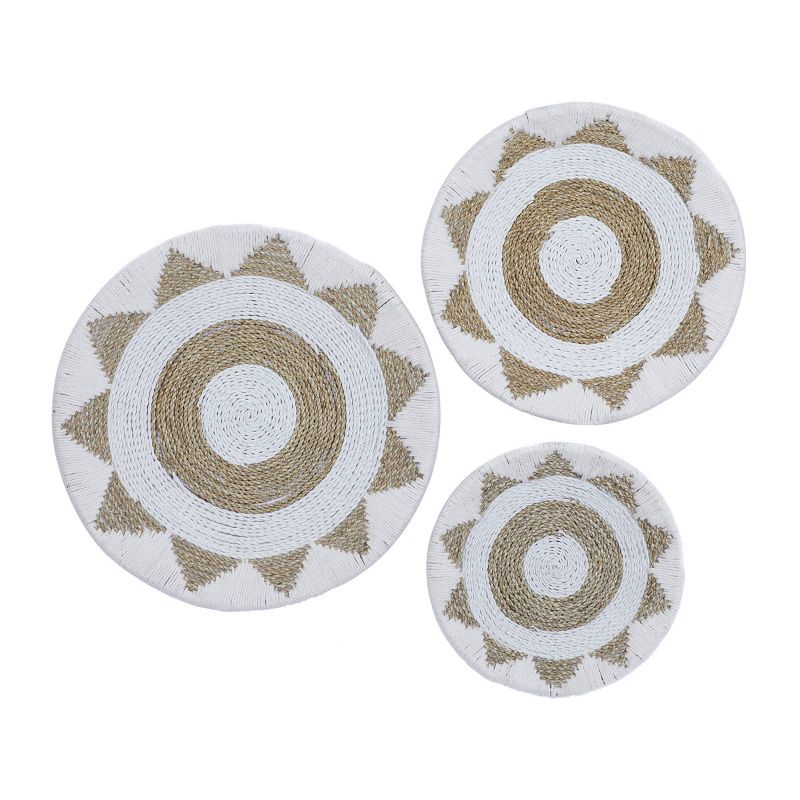 Set of 3 Cotton Plate Handmade Woven Wall Decors - Olivia & May, 1 of 8