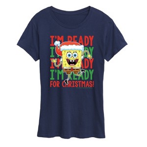 Women's - SpongeBob SquarePants - I'm Ready For Christmas Short Sleeve Graphic T-Shirt - 1 of 4
