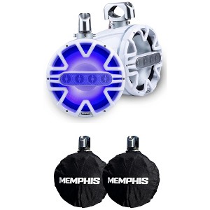 Memphis Audio 1 Pair of MM105TW 10" White Tower Array Speakers with MM105TCVR Outdoor cover - 1 of 4