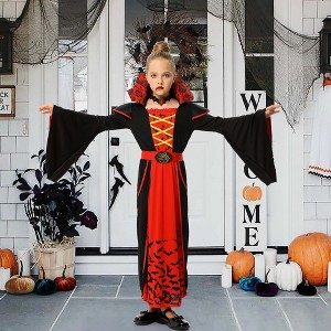Garvee Vampire Queen Costume---Hexagonal Vertical Tie Accessories Royal Vampire Suit-Cosplay Party, S - 1 of 4