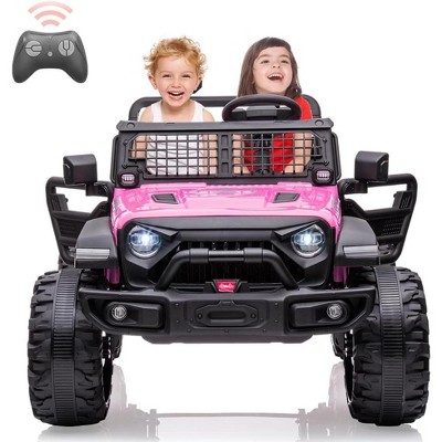 24V 2-Seater Kids Ride On Truck with Remote, MP3, LED Lights, All-Terrain Wheels, 15.5” Wheels,Gift for Boys & Girls