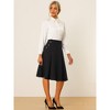 INSPIRE CHIC Women's High Waist Button Decor Vintage Pleated Flared Midi Skirt - 3 of 4