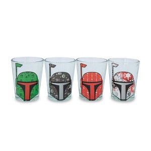 Silver Buffalo Star Wars Holiday Boba Fett 2.5-Ounce Mini Shot Glasses | Set of 4 - 1 of 4