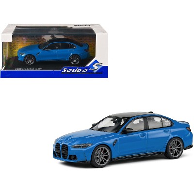 2023 BMW M3 Sedan (G80) Competition Santorini Blue with Black Top 1/43 Diecast Model Car by Solido