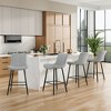 Okak Set of 2 Faux Leather Counter Height Bar Stools for Dining Rooms,Armless Chairs Counter Bar Stools with Black Metal Legs - 3 of 4