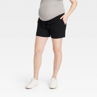 Isabel Maternity by Ingrid/Isabel Over Belly Bermuda Maternity Jean Shorts  -, Black, 2 : : Clothing, Shoes & Accessories