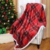 Catalonia Plaid Fleece Throw Blanket, Super Soft Warm Snuggle Christmas Holiday Throws for Couch Cabin Decro, Checkered, 50x60 inches - 2 of 4