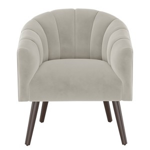 Modern Barrel Chair in Velvet Light Gray - Project 62