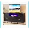 Spacious 8-Drawer Black Dresser with App-Controlled LED Lights & Built-in Charging Station – Ideal for Any Room - 2 of 4