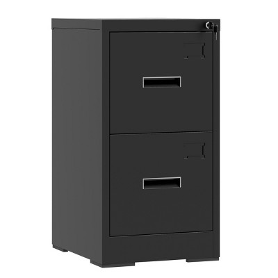 GlasFlength File Cabinets 3 Drawer File Cabinet Rolling Filing Cabinet Mobile File Cabinet for Home Office, Black, 15.2"*17.7"*28.5"