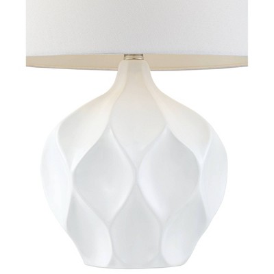 White Ceramic Mid-Century Modern Accent Table Lamps Set of 2