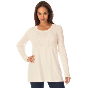 Jessica London Women's Plus Size Ribbed Baby Doll Tunic Sweater - 1 of 4