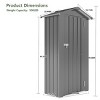 2.5x1.4FT Outdoor Metal Backyard Storage Shed with Waterproof Galvanized Iron,Compact Garden Tool Shed,Lockable Metal Storage Cabinet-Coolbibila - 4 of 4