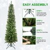 7FT Green Pencil Christmas Tree Ã¿ Slim PVC Tree with 469 Tips, Space-Saving Design, Stable Metal Stand, Perfect for Small Spaces & Corners - 4 of 4