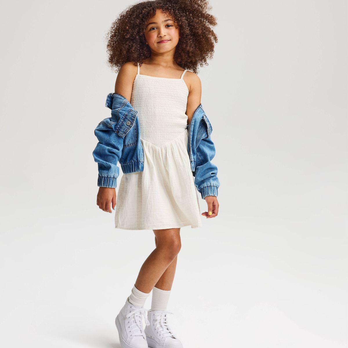 Girls' Smocked Bodice Woven Dress - Cat & Jack™