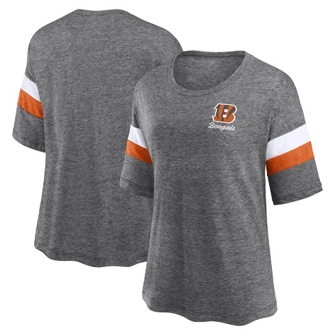 Nfl Cincinnati Bengals Women's Weak Side Blitz Marled Left Chest Short  Sleeve T-shirt : Target