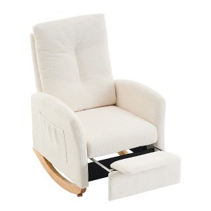 Dexmalle Rubber Wood Rocking Chair with Footrest and High Back - 1 of 4